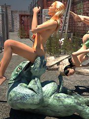 Girl abused by orcs 3d