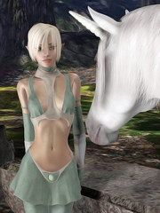 Sexy elf cosplay chick hot babe