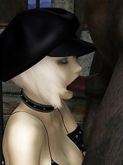 Fantasy art mistress with female slave