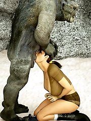 Cute warrior princess fucked by orcs